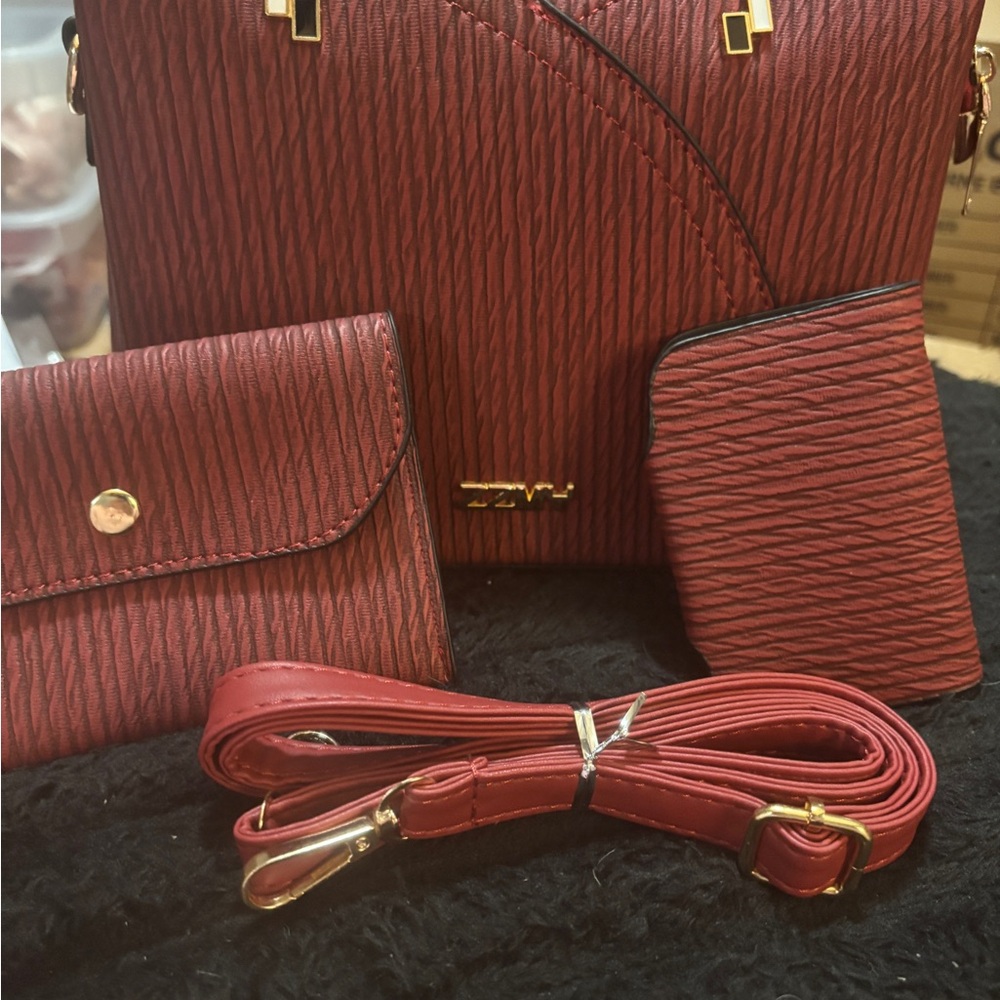 Red Crossbody Bag Set